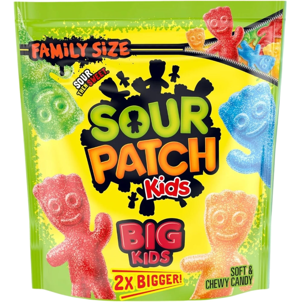 Vrećica bombona Sour Patch Kids Family Size 770 g s ilustracijama crvenih i plavih figura