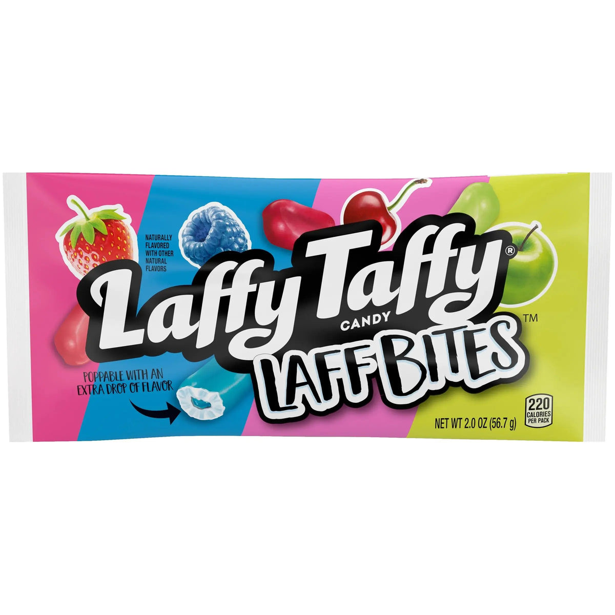 Vrećica bombona Laffy Taffy Laff Bites, neto 57 g, šareni dizajn s logotipom