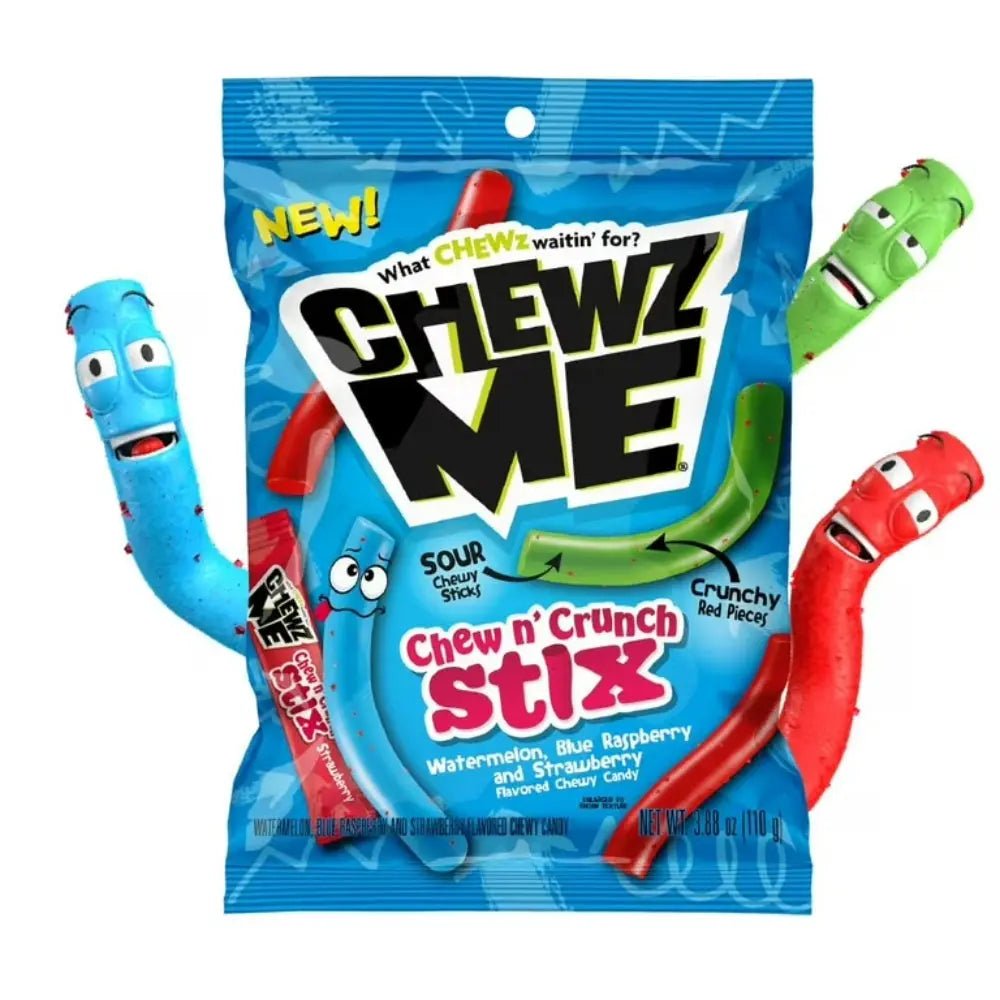 Chewz N' Crunch Stix 110 g, kisele voćne štapiće u pakiranju