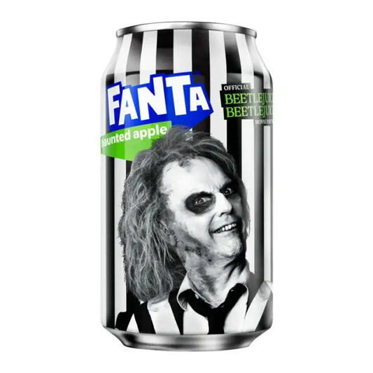 Limena Fanta gazirano piće Haunted Apple USA 355 ml s Beetlejuice licem